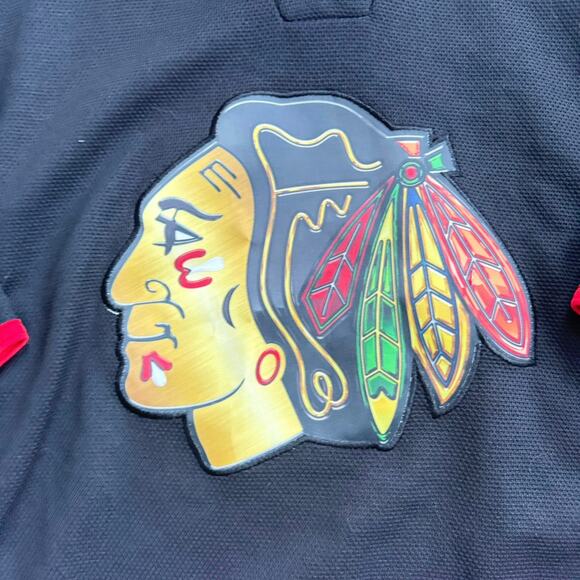 REEBOK Youth Chicago Blackhawks Alternate Black Hockey Jersey L/XL - Picture 3 of 9